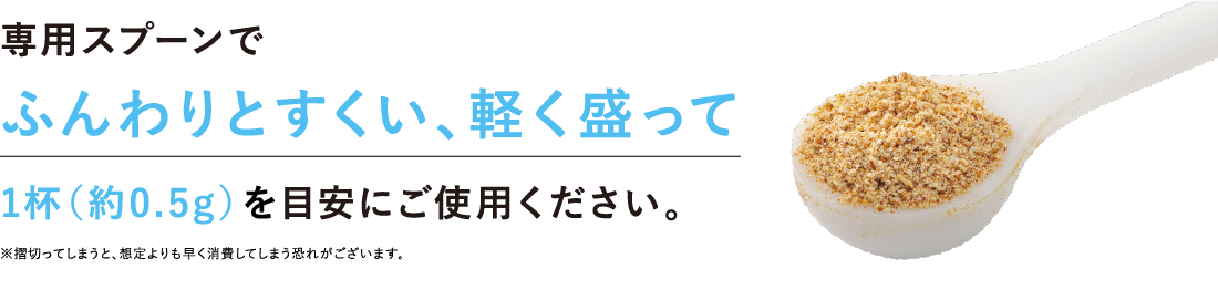 専用スプーンですくってください